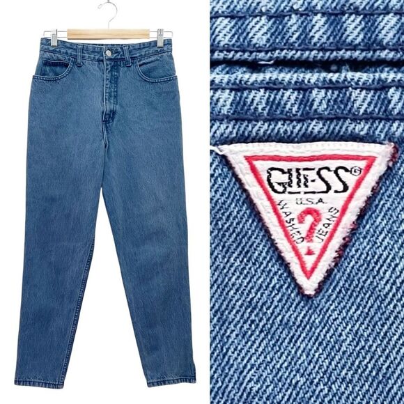 Vintage Guess Jeans High Waist Tapered Ankle Zip Mom Denim USA Made Size 30 | 10 - Picture 1 of 14